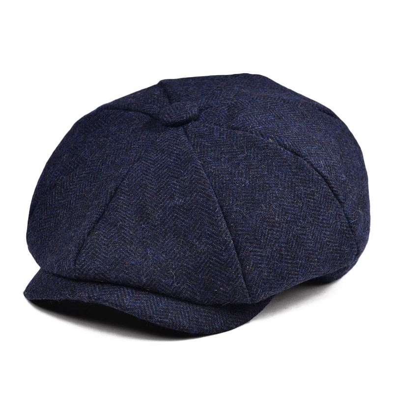 JANGOUL Boys Vintage Newsboy Cap Tweed Flat Beret Cabbie Hat for Kids Toddler Pageboy (48cm(6-24 Months), Navy) - Image 5